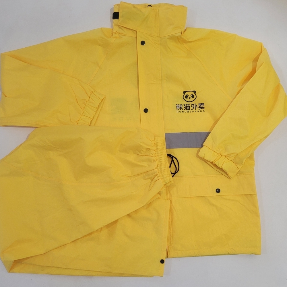 Hungry Panda -  Yellow Unisex 2-piece Rainsuit - Size L - NWOT